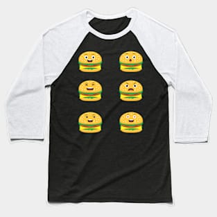 burger with cute face expression Baseball T-Shirt